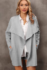 Waterfall Collar Longline Cardigan with Side Pockets king-general-store-5710.myshopify.com