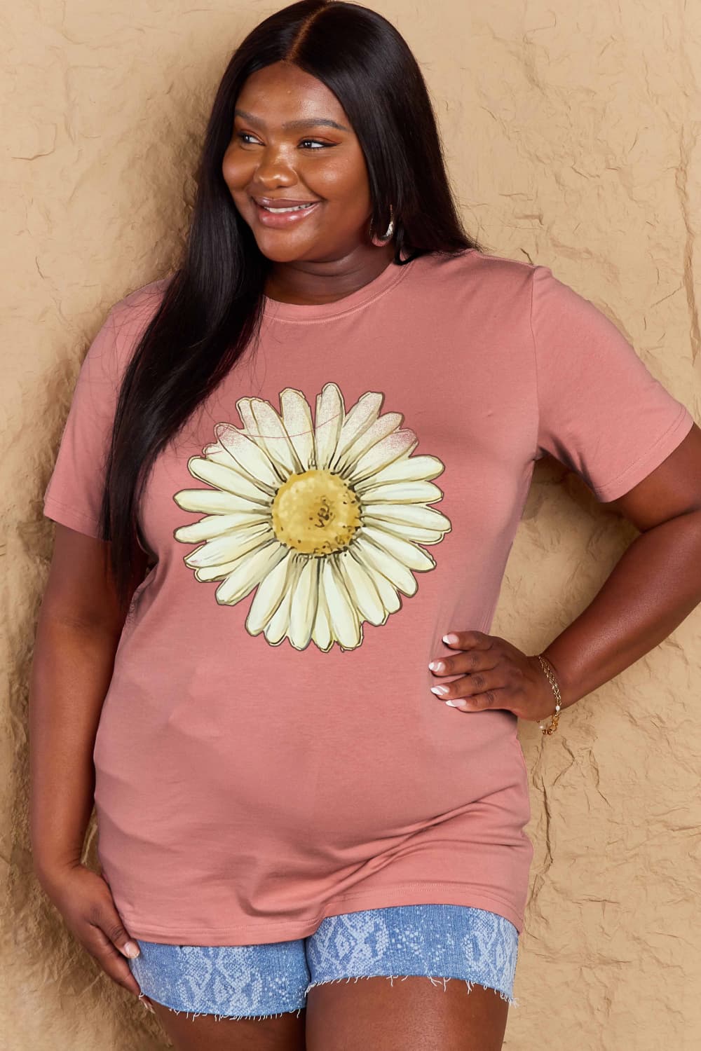 Simply Love Full Size FLOWER Graphic Cotton Tee king-general-store-5710.myshopify.com