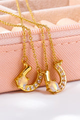 Horseshoe Shape Copper 14K Gold Plated Pendant Necklace king-general-store-5710.myshopify.com