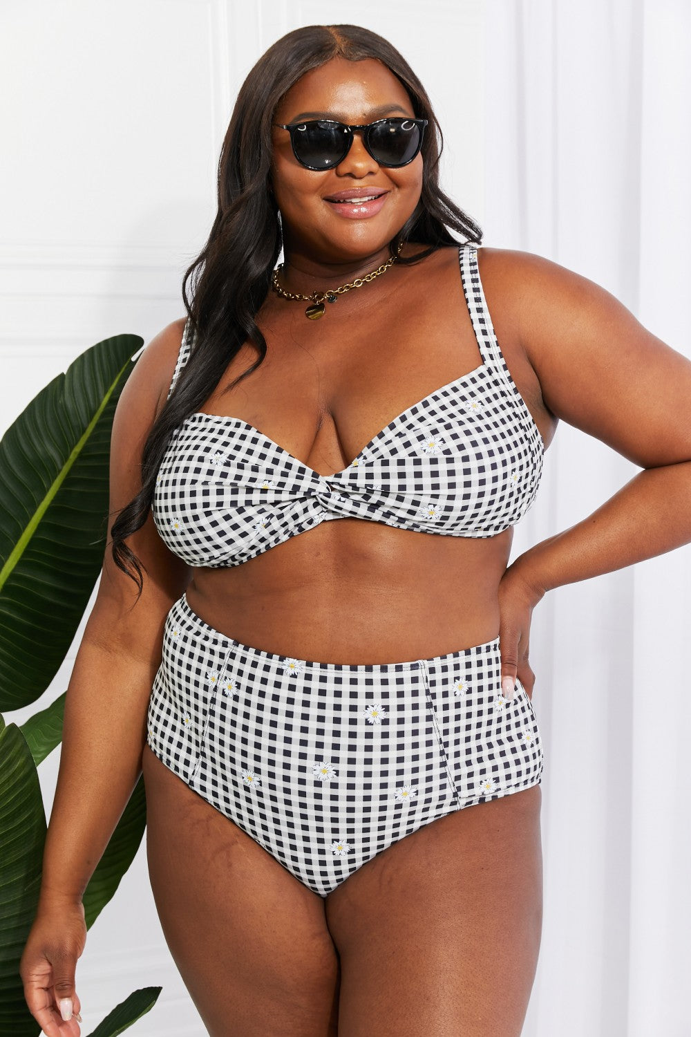 Marina West Swim Take A Dip Twist High-Rise Bikini in Black king-general-store-5710.myshopify.com