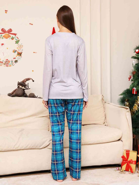 Full Size Rudolph Graphic Long Sleeve Top and Plaid Pants Set king-general-store-5710.myshopify.com