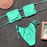 Frill Trim Ruched Bikini Set king-general-store-5710.myshopify.com