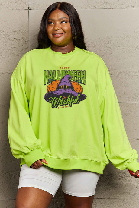 Simply Love Full Size Witch Hat Graphic Sweatshirt king-general-store-5710.myshopify.com