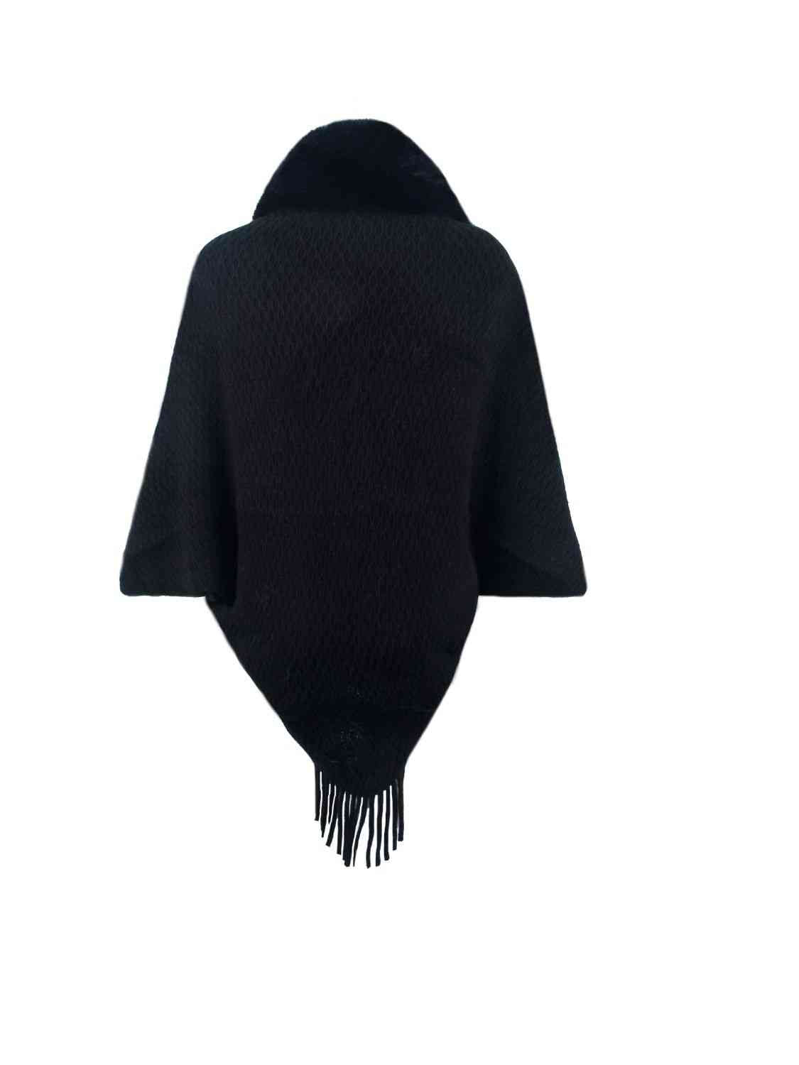 Open Front Fringe Hem Poncho king-general-store-5710.myshopify.com