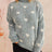 Heart Heathered Turtleneck Drop Shoulder Sweater king-general-store-5710.myshopify.com
