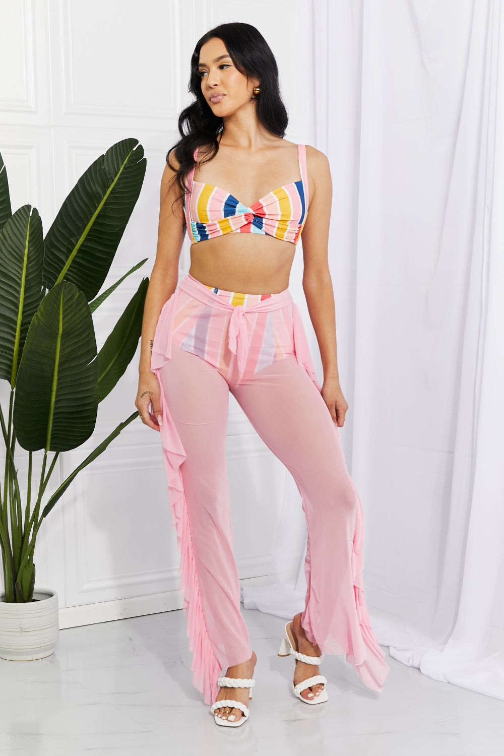 Marina West Swim Take Me To The Beach Mesh Ruffle Cover-Up Pants king-general-store-5710.myshopify.com