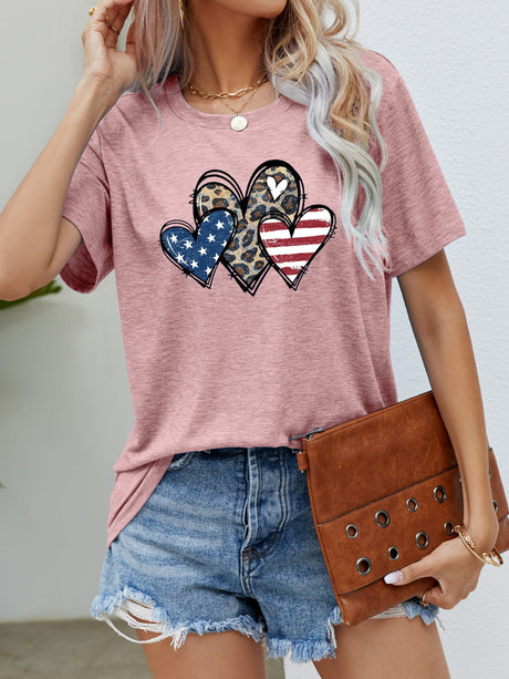 US Flag Leopard Heart Graphic Tee king-general-store-5710.myshopify.com