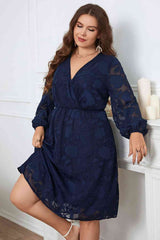 Melo Apparel Plus Size Surplice Neck Balloon Sleeve Dress king-general-store-5710.myshopify.com