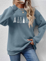 Christmas Tree Graphic Drop Shoulder Sweatshirt king-general-store-5710.myshopify.com