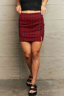 Houndstooth Slit Mini Skirt king-general-store-5710.myshopify.com