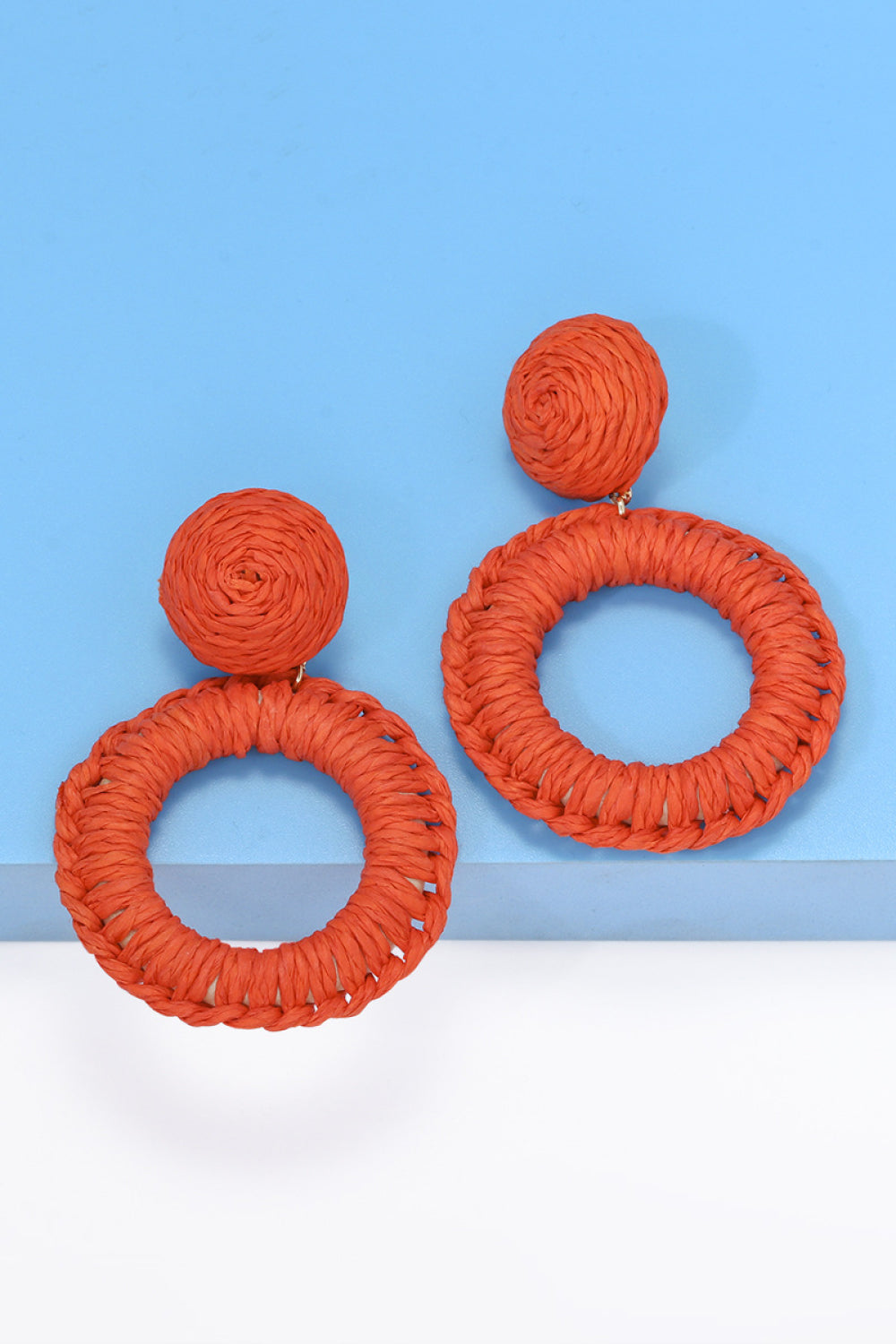 Round Shape Raffia Grass Dangle Earrings king-general-store-5710.myshopify.com