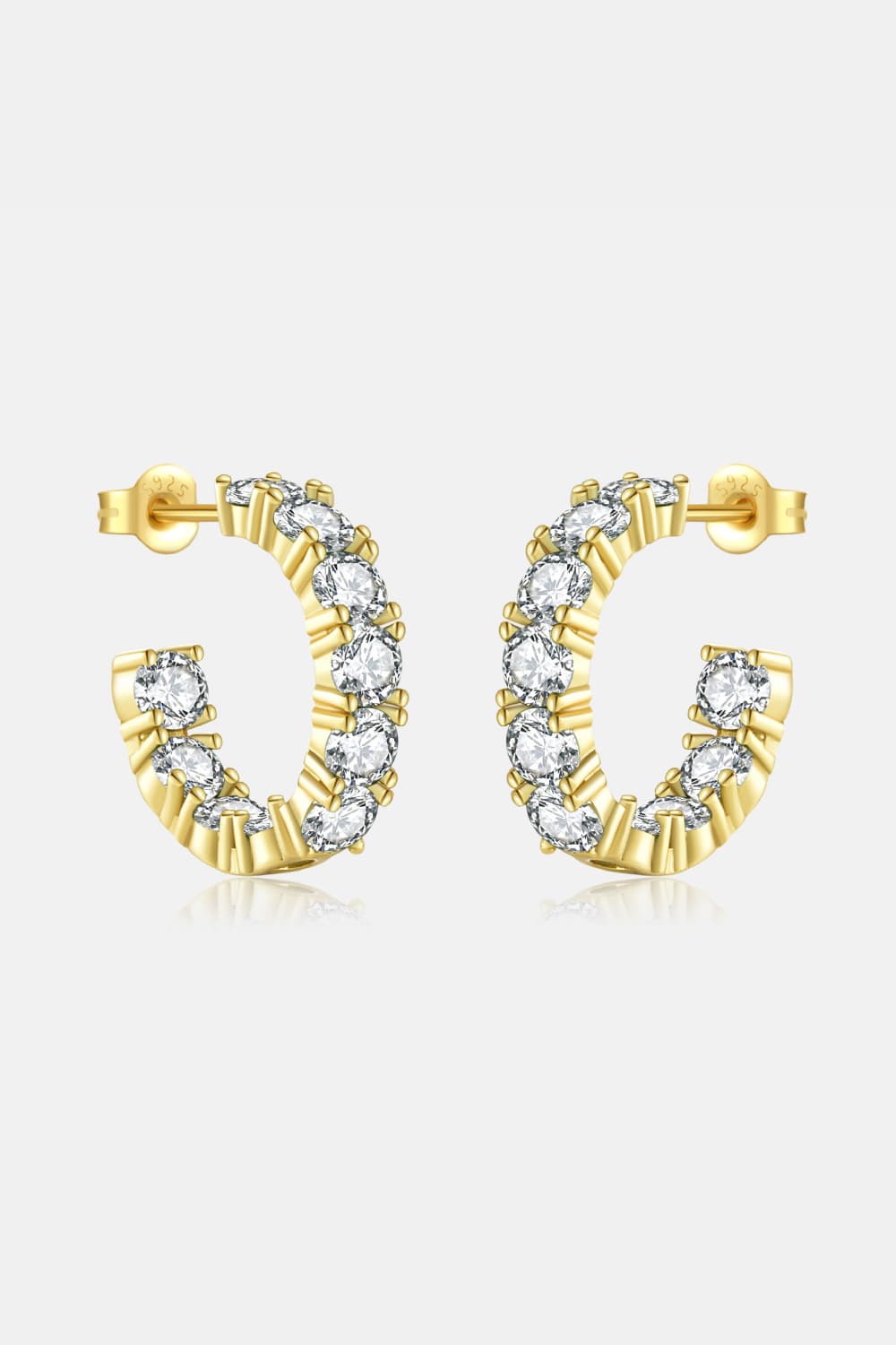 Inlaid Zircon C-Hoop Earrings king-general-store-5710.myshopify.com