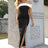 Contrast Off-Shoulder Slit Dress king-general-store-5710.myshopify.com