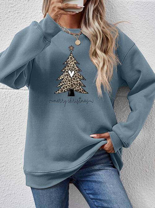 Christmas Tree Graphic Long Sleeve Sweatshirt king-general-store-5710.myshopify.com