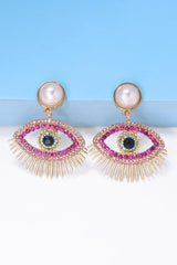 Evil Eye Shape Rhinestone Zinc Alloy Synthetic Dangle Earrings king-general-store-5710.myshopify.com