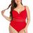 Plus Size Spliced Mesh Tie-Back One-Piece Swimsuit king-general-store-5710.myshopify.com