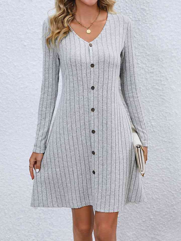 V-Neck Long Sleeve Mini Dress king-general-store-5710.myshopify.com