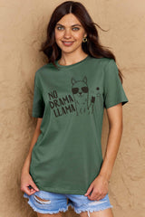 Simply Love Full Size NO DRAMA LLAMA Graphic Cotton Tee king-general-store-5710.myshopify.com