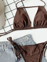 Halter Neck Ruched Bikini Set king-general-store-5710.myshopify.com