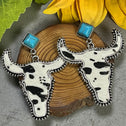 Bull Shape Turquoise Dangle Earrings king-general-store-5710.myshopify.com