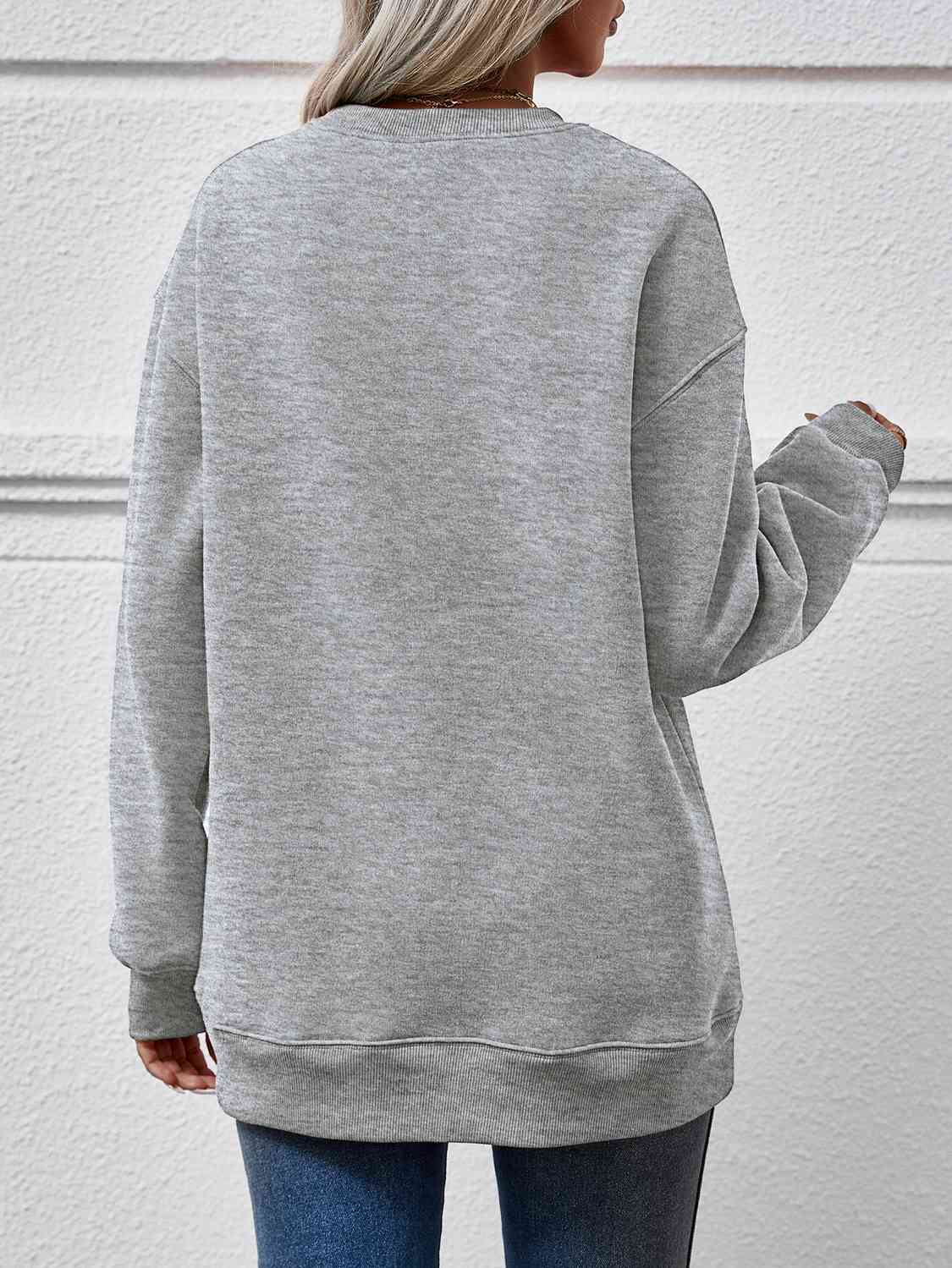 Round Neck Long Sleeve Sweatshirt king-general-store-5710.myshopify.com