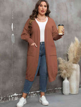 Plus Size Long Sleeve Pocketed Cardigan king-general-store-5710.myshopify.com