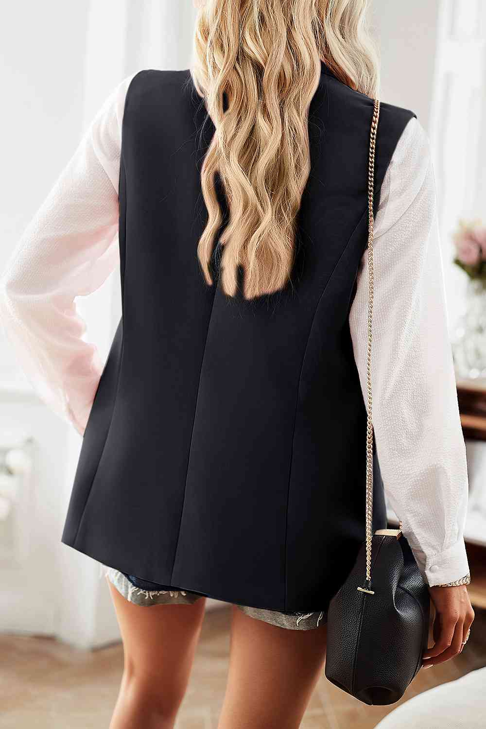 Double-Breasted Sleeveless Blazer king-general-store-5710.myshopify.com