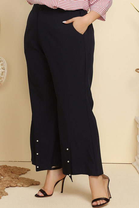 Plus Size Hem Detail Flare Pants king-general-store-5710.myshopify.com