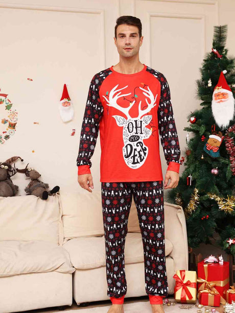 Full Size Reindeer Graphic Top and Pants Set king-general-store-5710.myshopify.com