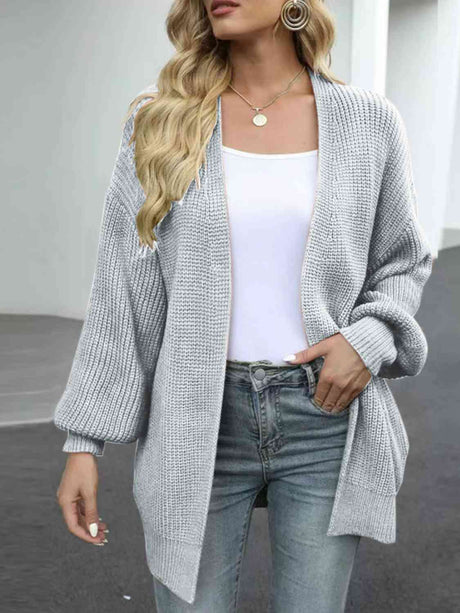 Drop Shoulder Balloon Sleeve Cardigan king-general-store-5710.myshopify.com