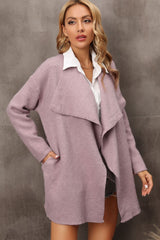 Waterfall Collar Longline Cardigan with Side Pockets king-general-store-5710.myshopify.com