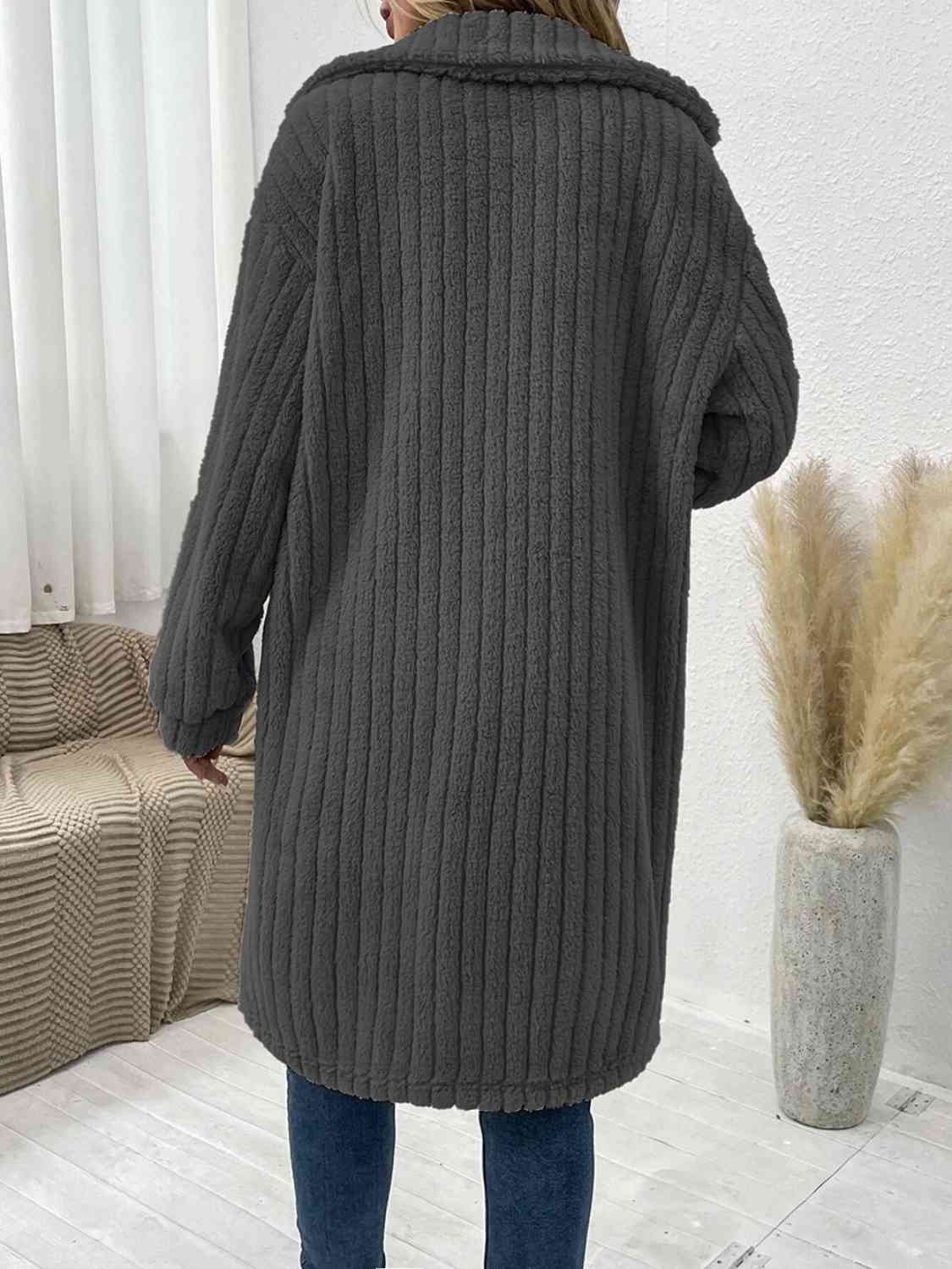 Collared Neck Drop Shoulder Coat king-general-store-5710.myshopify.com