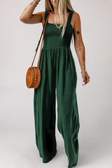 Smocked Square Neck Wide Leg Jumpsuit with Pockets king-general-store-5710.myshopify.com