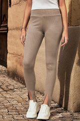 High Waist Ribbed Slit Leggings king-general-store-5710.myshopify.com