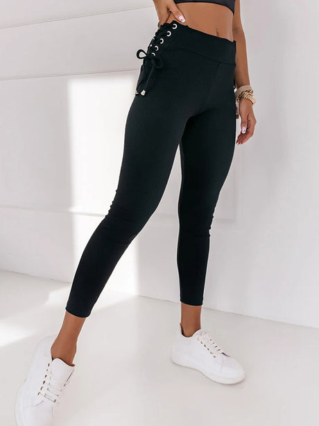 Wide Waistband Lace-Up Leggings king-general-store-5710.myshopify.com