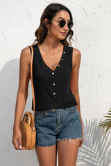 Buttoned Deep V Tank king-general-store-5710.myshopify.com