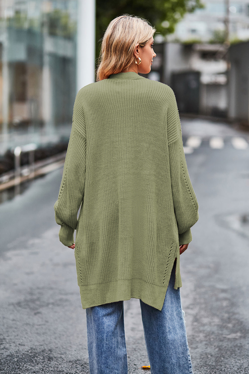 Open Front Dropped Shoulder Longline Cardigan king-general-store-5710.myshopify.com