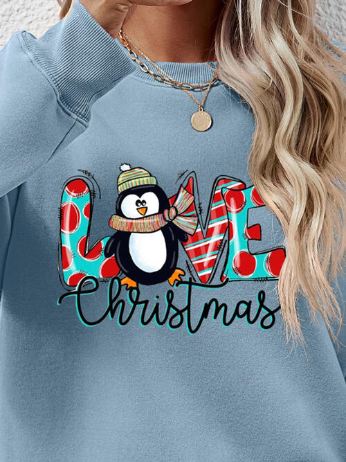 LIVE CHRISTMAS Drop Shoulder Round Neck Sweatshirt king-general-store-5710.myshopify.com