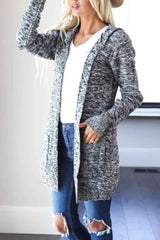 Heathered Open Front Cardigan with Pockets king-general-store-5710.myshopify.com