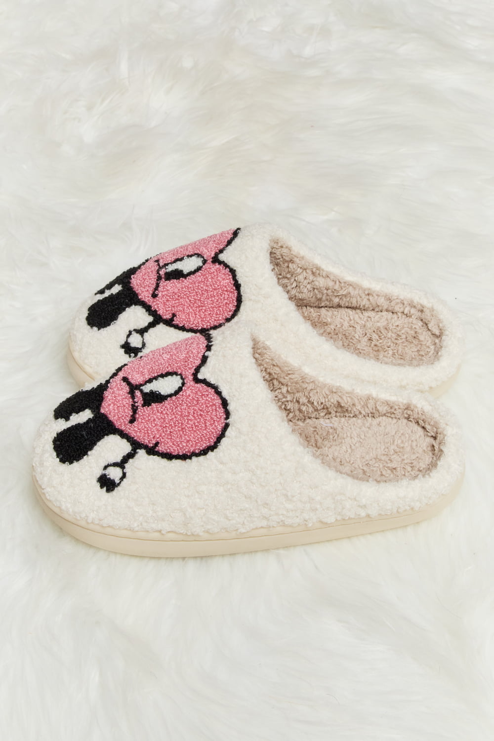 Melody Love Heart Print Plush Slippers king-general-store-5710.myshopify.com