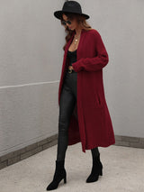 Double Take Waffle Knit Open Front Duster Cardigan With Pockets king-general-store-5710.myshopify.com