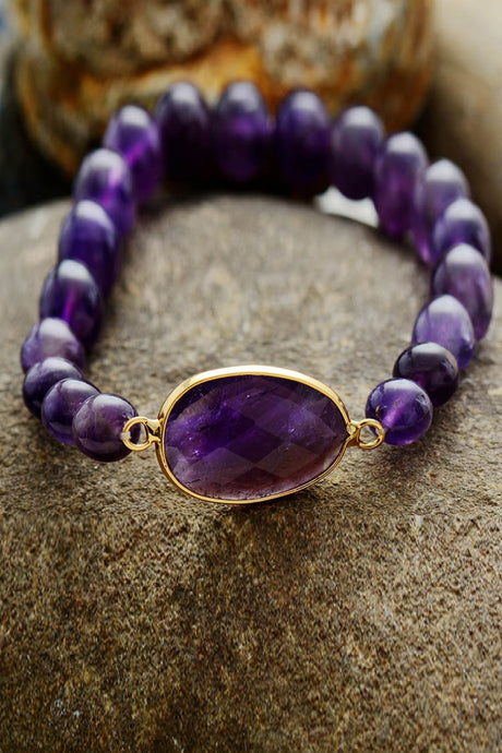 Handmade Amethyst Beaded Bracelet king-general-store-5710.myshopify.com