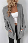 Cable-Knit Open Front Cardigan with Pockets king-general-store-5710.myshopify.com