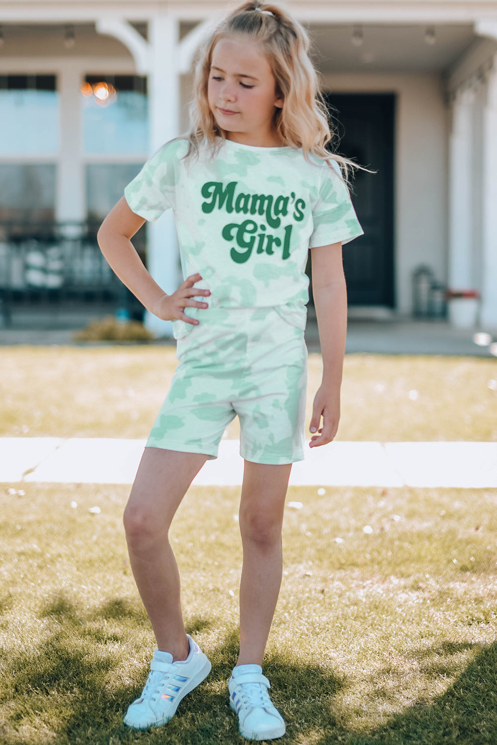 Girls Printed Letter Graphic Lounge Set king-general-store-5710.myshopify.com