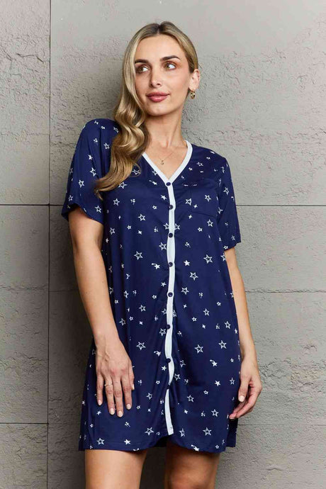 MOON NITE Quilted Quivers Button Down Sleepwear Dress king-general-store-5710.myshopify.com