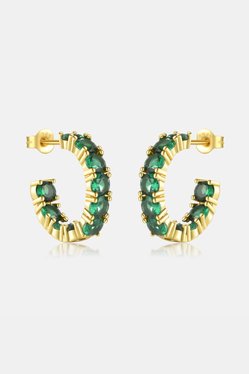 Inlaid Zircon C-Hoop Earrings king-general-store-5710.myshopify.com