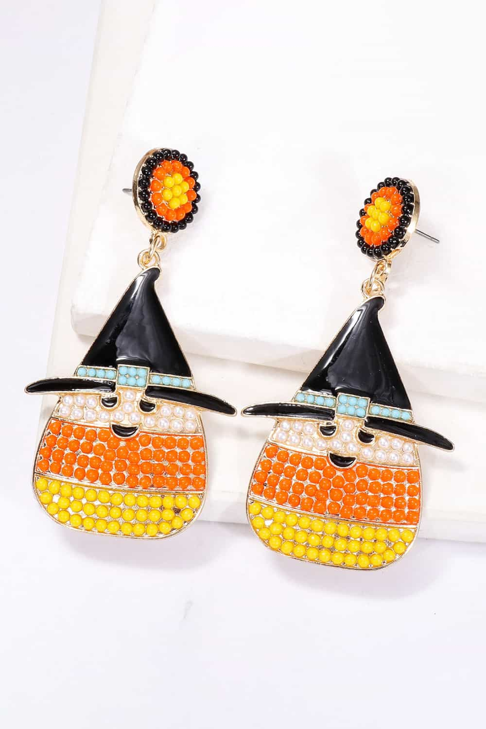 Witch's Hat Shape Synthetic Pearl Dangle Earrings king-general-store-5710.myshopify.com