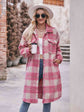 Plaid Dropped Shoulder Slit Coat king-general-store-5710.myshopify.com