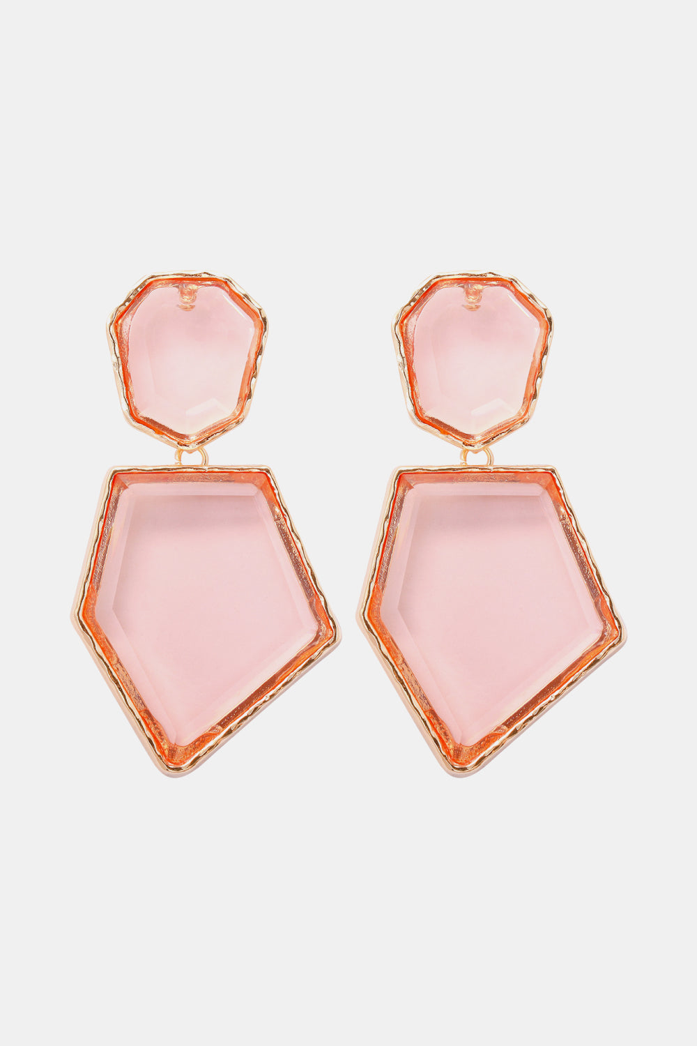 Geometrical Shape Zinc Alloy Frame Resin Dangle Earrings king-general-store-5710.myshopify.com