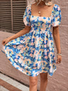 Floral Square Neck Puff Sleeve Dress king-general-store-5710.myshopify.com